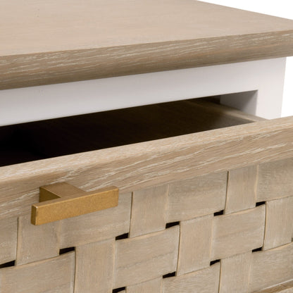 Table d'appoint à 1 tiroir en tissage