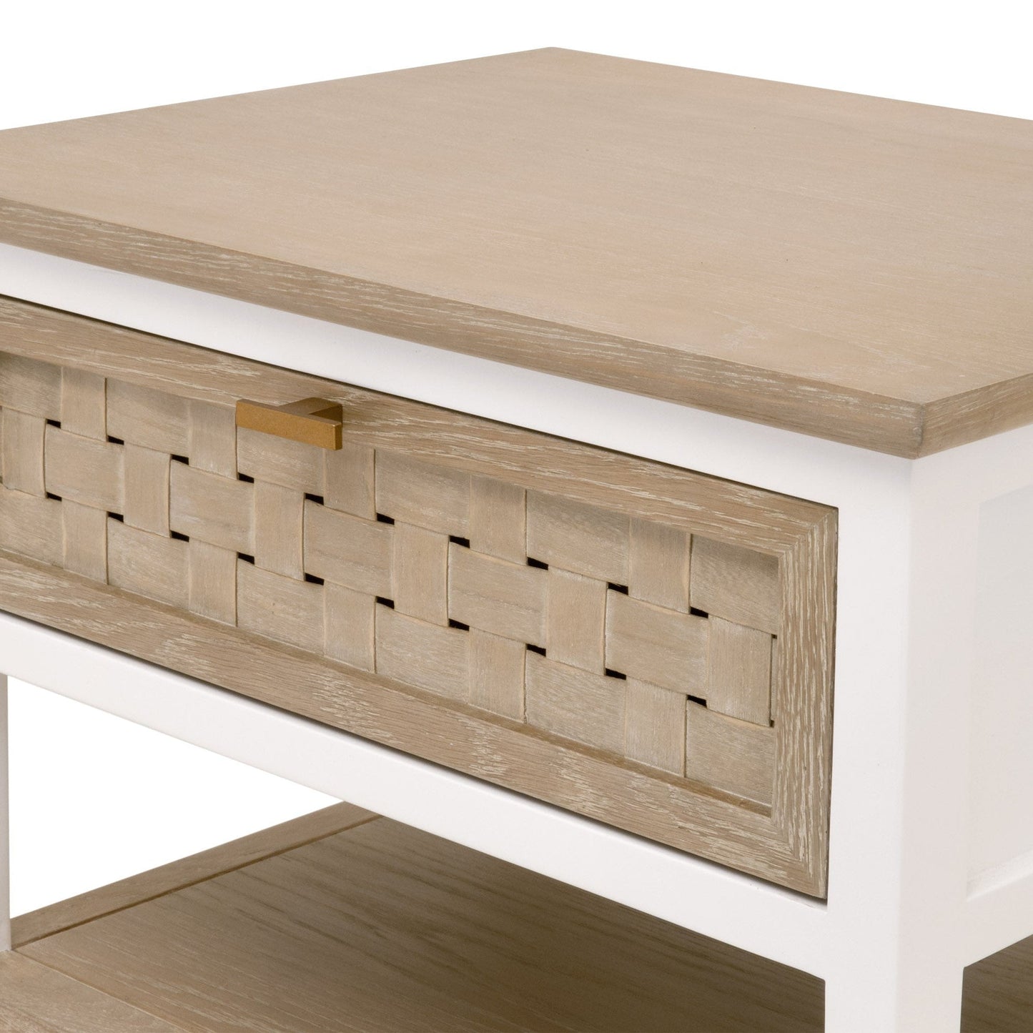 Table d'appoint à 1 tiroir en tissage