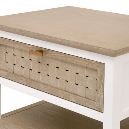 Table d'appoint à 1 tiroir en tissage