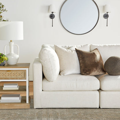 Table d'appoint à 1 tiroir en tissage