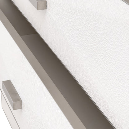 Table de chevet à 3 tiroirs Wynn Shagreen