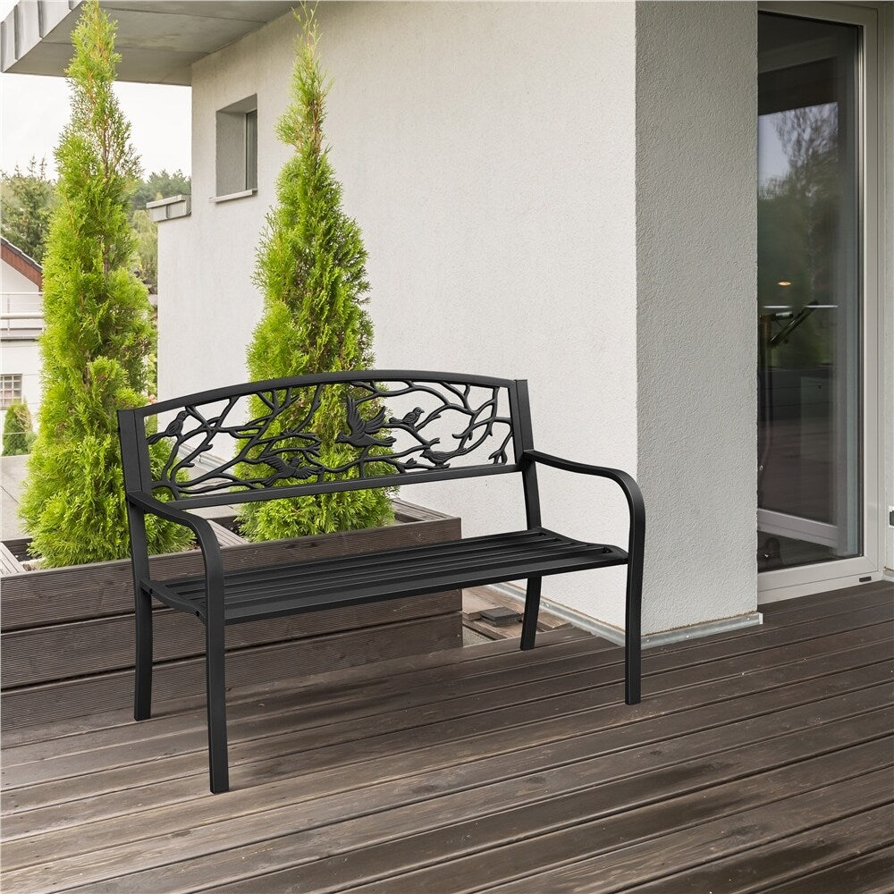 Banc de jardin Yaheetech en métal pour l'extérieur - N/A