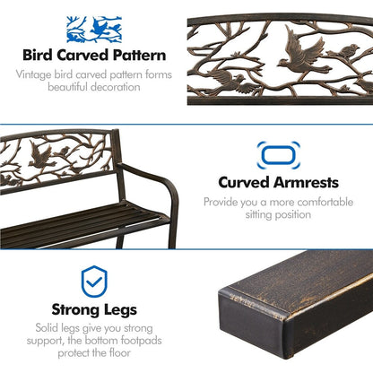 Banc de jardin Yaheetech en métal pour l'extérieur - N/A