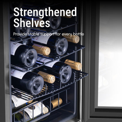 Réfrigérateur à vin/boissons 17 pouces, 20 bouteilles, pose libre, contrôle numérique de la température