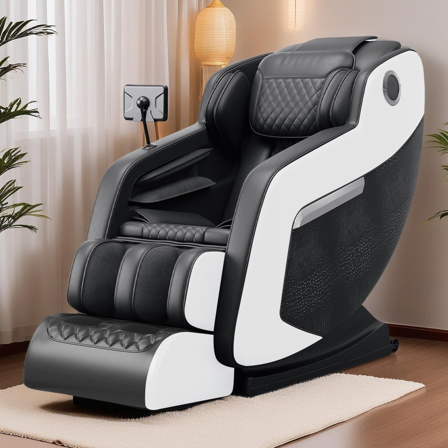 Fauteuil inclinable de massage à gravité zéro avec massage complet du corps, chauffage et audio Bluetooth intégré